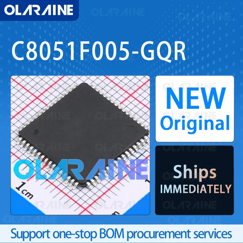 1/5/10Pcs C8051F005-GQR TQFP-64 original ic chip 8-bit microcontroller -MCU Core 8051 Program memory 32 kB 32 I/O Voltage-3.6 V