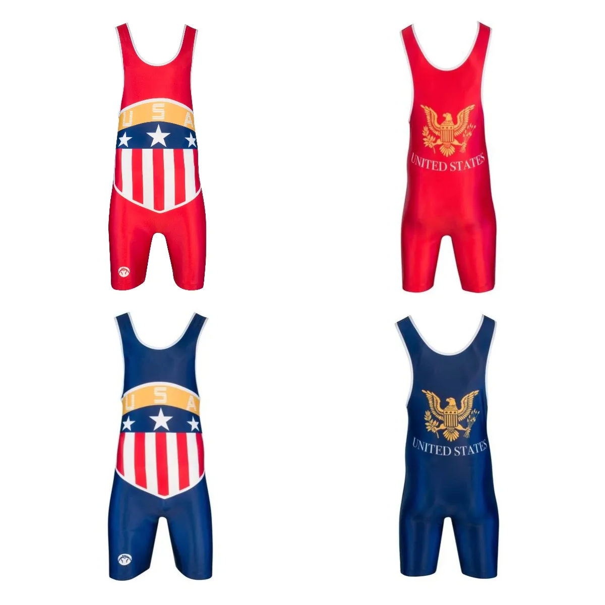 Wrestling Singlets Sleeveless Running Wear Suit USA Triathlon One Piece Bodysuit Iron WWE Swimwear Gym Sport Fitness Skinsuit