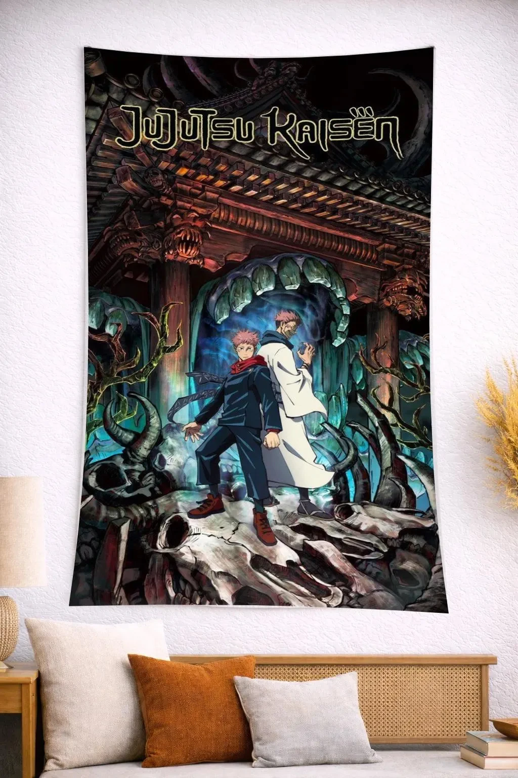 Jujutsu Kaisen Anime Wandteppich, Flachdruck Wandbehang, Dekoration für Gamer-Zimmer und Schlafzimmer, Perfektes Anime-Geschenk für Fans