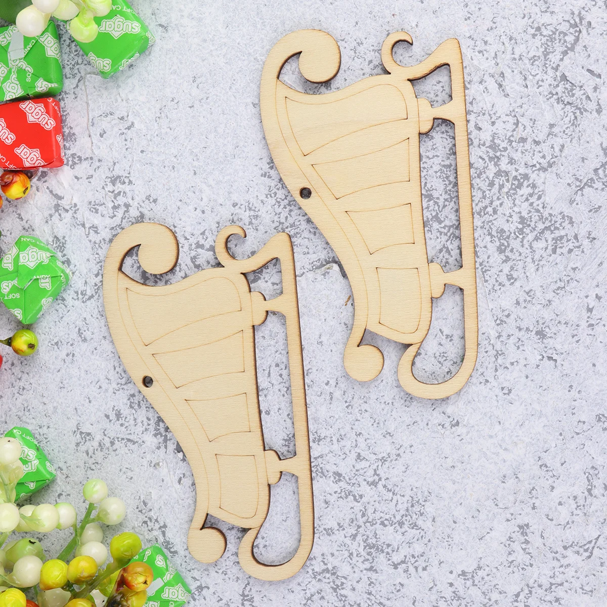 

20Pcs Wooden DIY Painting Slices Christmas Tree Hanging Pendants Natural Wood Craft Decor for Kids Creative Home Holiday