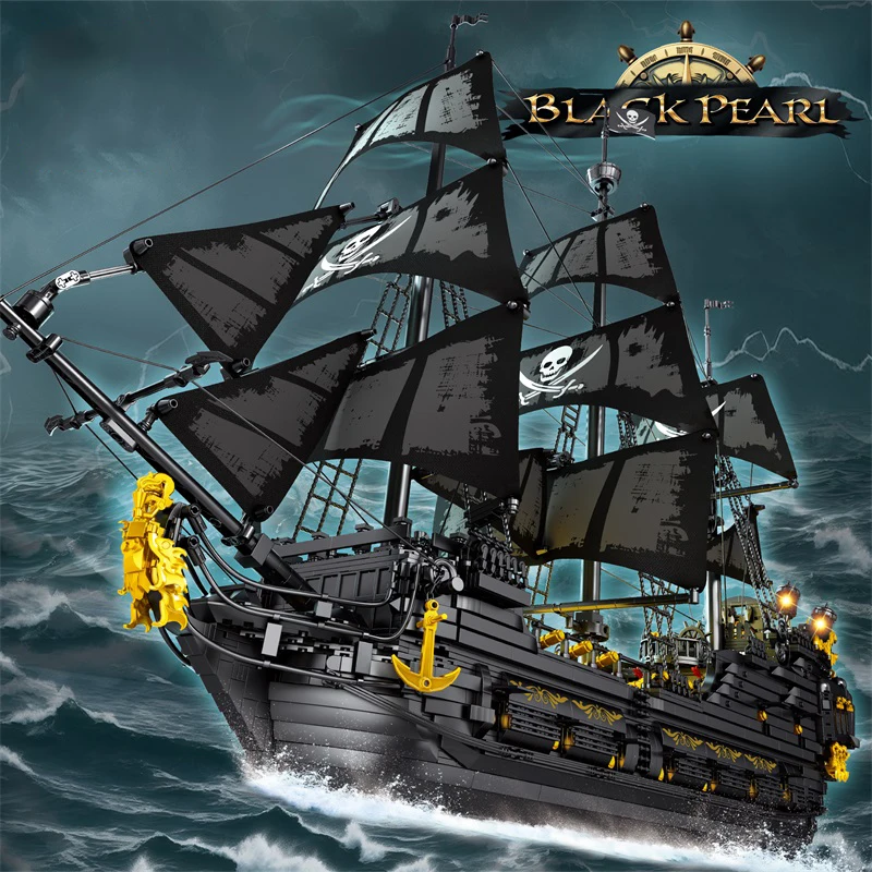 4304 pçs preto pérola navio pirata modelo blocos de construção filme esqueleto aventura barco montagem tijolos conjunto crianças brinquedos presentes aniversário