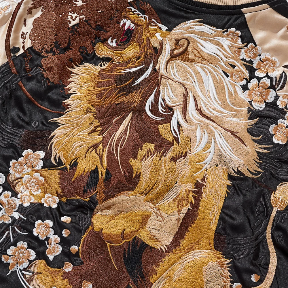 High Quality YOKOSUKA Lion Embroidered Jacket Japanese Men Women Couple Boy Baseball Streetwear Harajuku Clothing Autumn Coat