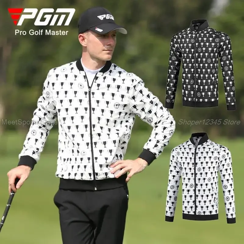 Men Sports Jacket Golf Clothing Male Windproof Baseball Jacket Men\'S Stand Collar Coats Long-Sleeved Full Zipper Windbreaker