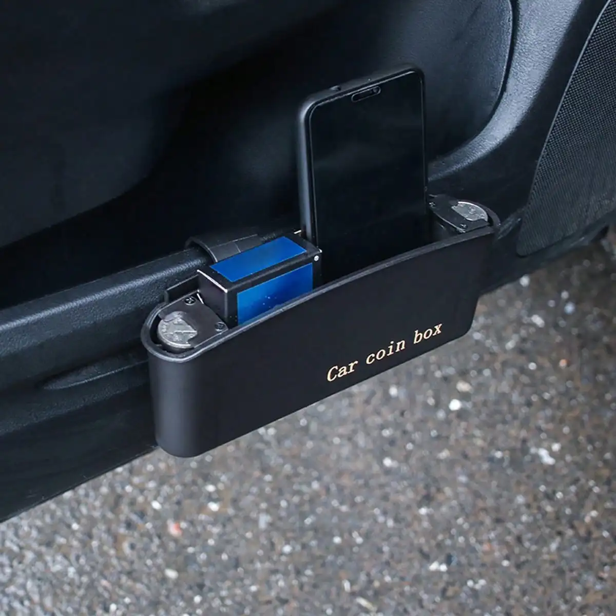 1Pc Car Coin Storage Box Car Door Storage Box Car Trash Can Storage Box