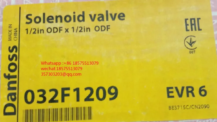 ل Danfoss EVR6 032F1209 الملف اللولبي صمام 1/2In ODFx1/2in ODF جديد 1 قطعة