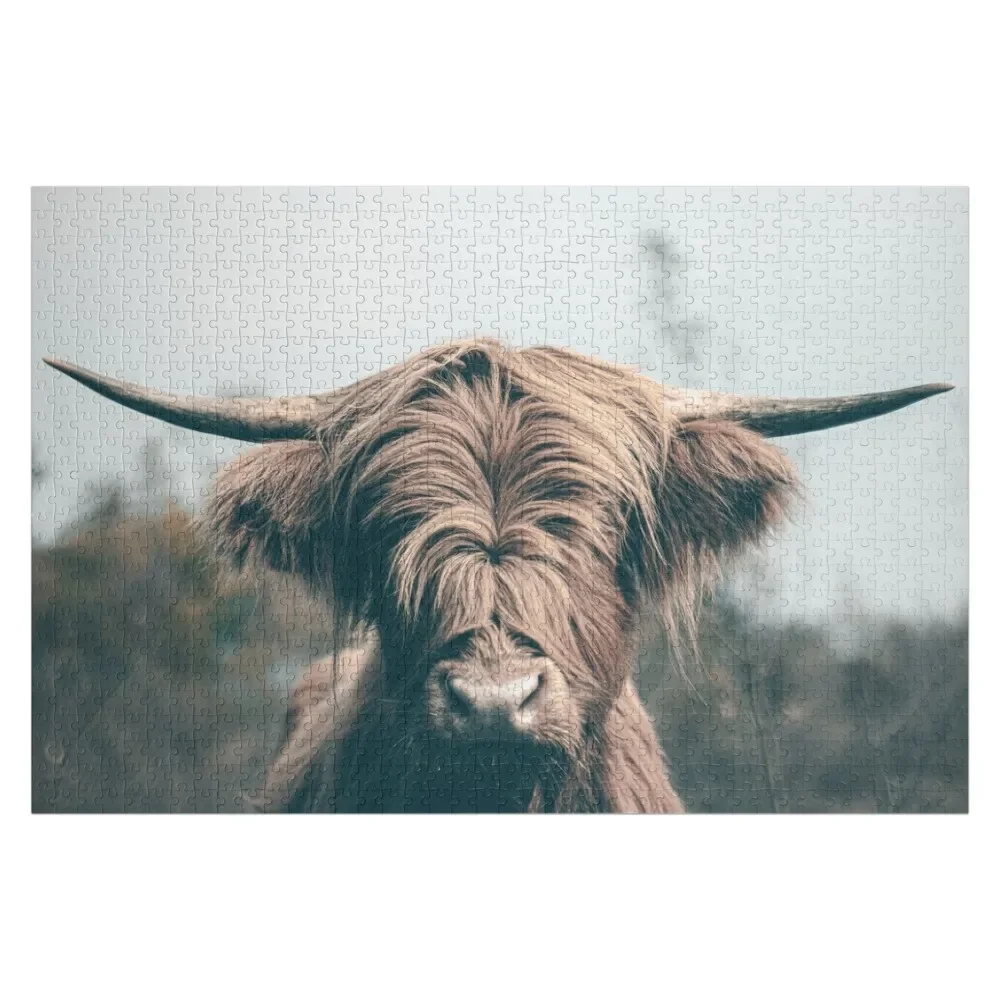 Highland cow portrait Jigsaw Puzzle Personalized Baby Toy Jigsaw Pieces Adults Puzzle