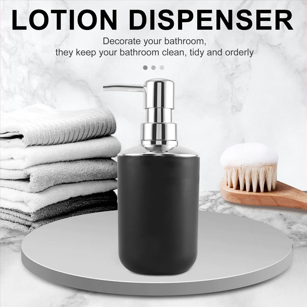 

(ABLP) 4 Pcs Plastic Bathroom Accessory Set,Bath Toilet Brush Accessories Set with Toothbrush Holder,Toothbrush Cup(Black)