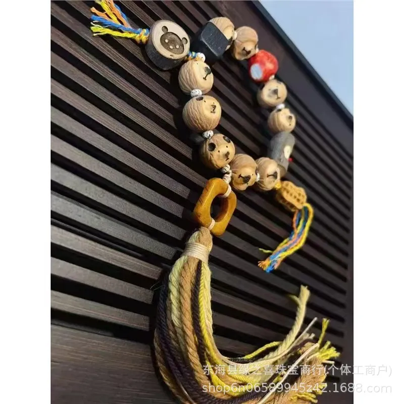 

Браслет Monkey Capabala с несколькими драгоценными камнями и квадратным кольцом из старой кости с обратным потоком рогов