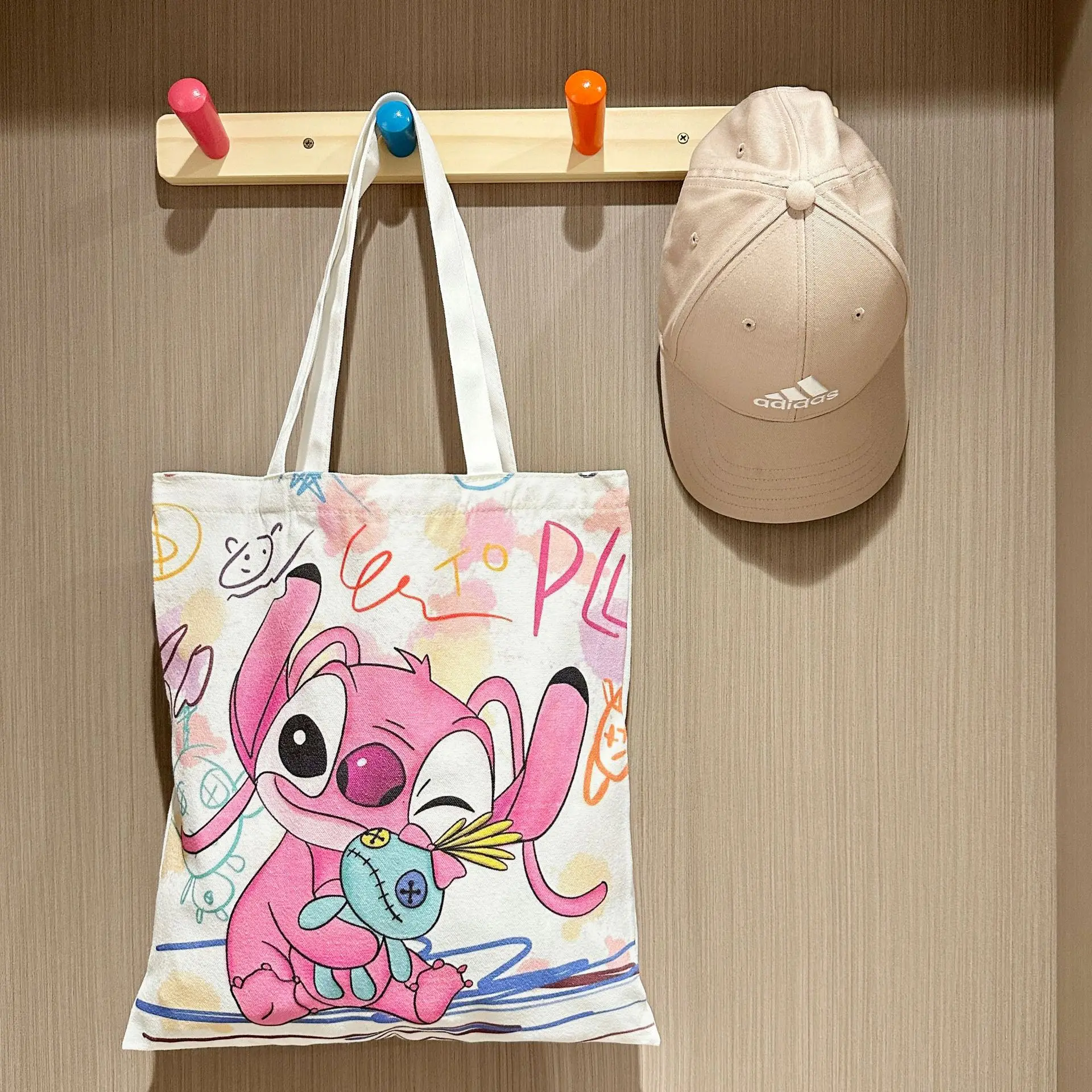 New Disney Stitch Canvas Handbag Cute Cartoon Large Capacity Student Shoulder Bag Women Shopping Bag Girl Gifts