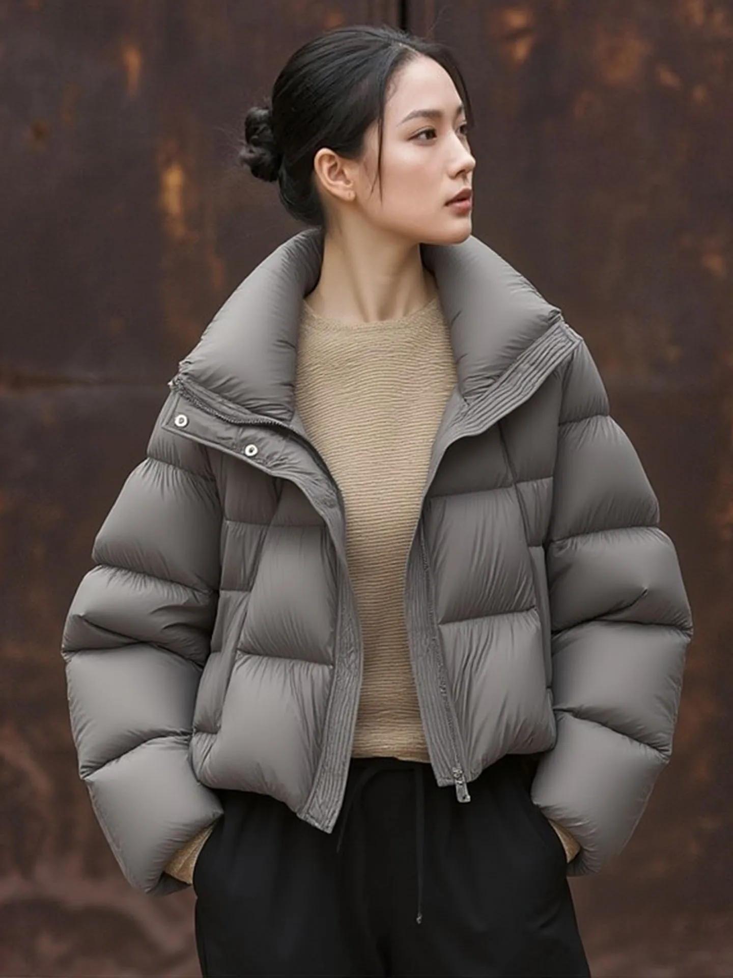 

Sli ort Puffer Jaet Женское пенопластое зимнее пальто Thi Верхняя одежда Casual Sle Regular Fit White Du down Filling