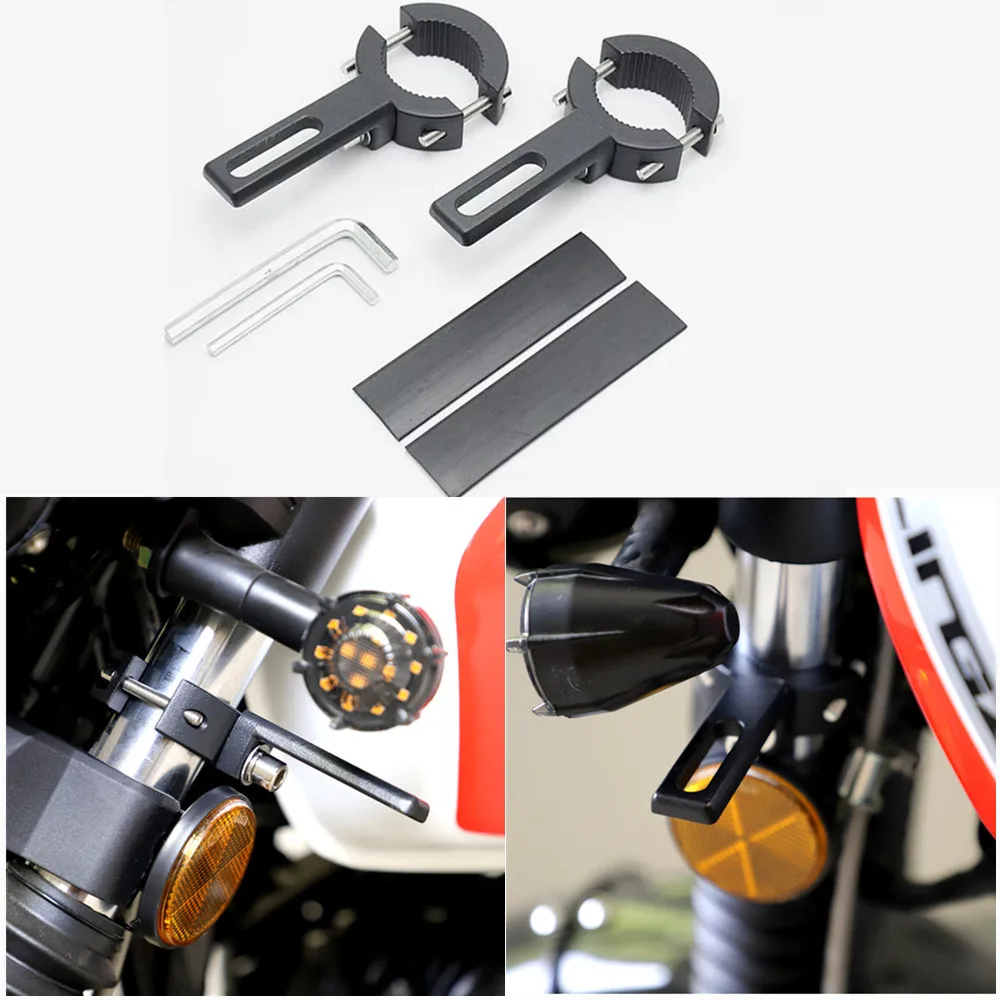 1Pair Motorcycle Headlight Spotlight Mount Bracket Light Lamps Holder Adjustable 22mm-62mm Clamp Lamp Holder Expansion Bracket