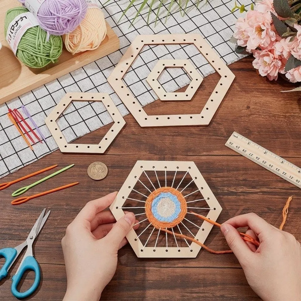 Versatile Wooden Weaving Loom Kit Weaving Comb Traditional Hand Weaving Machine Modular Design Art Crafts Mini Loom Set