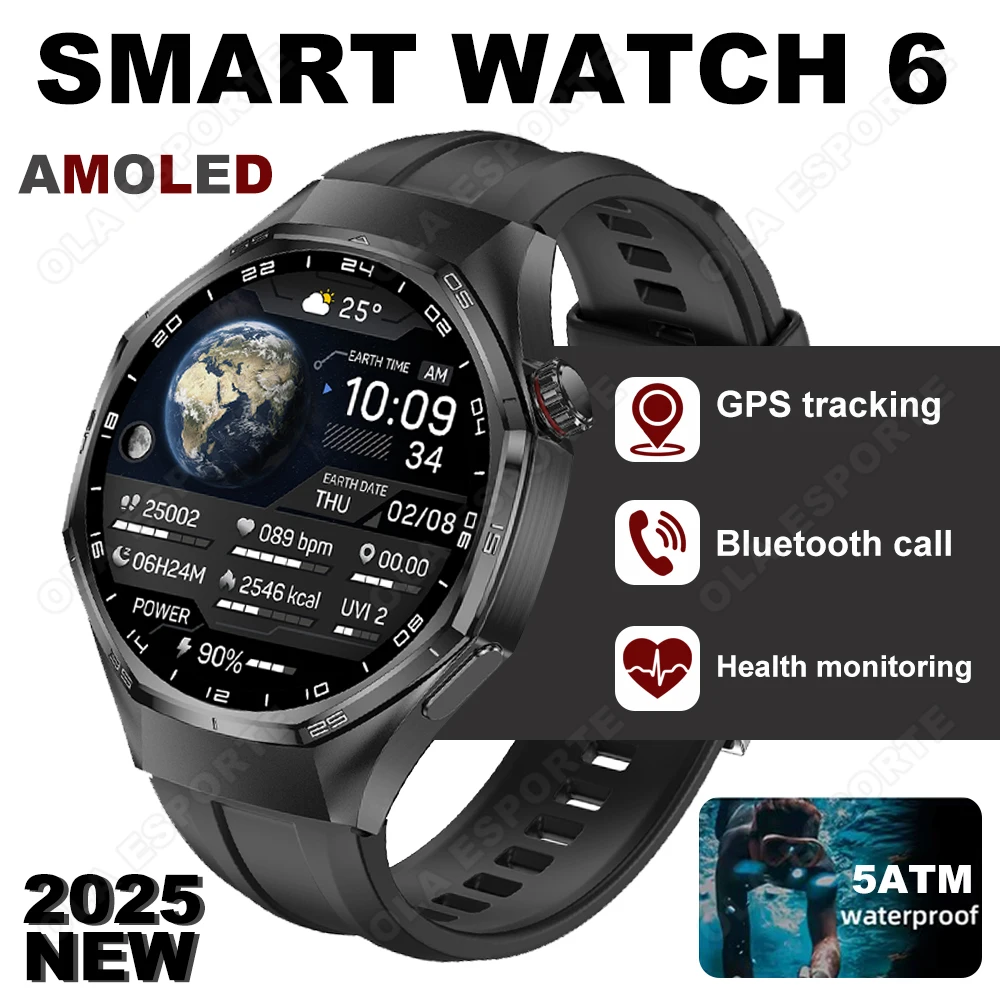 

Smart Watch Waterproof 1.5" 360*360 AMOLED Screen Music Control Bluetooth Call Heart Rate Sleep Monitoring Pedometer Smartwatch