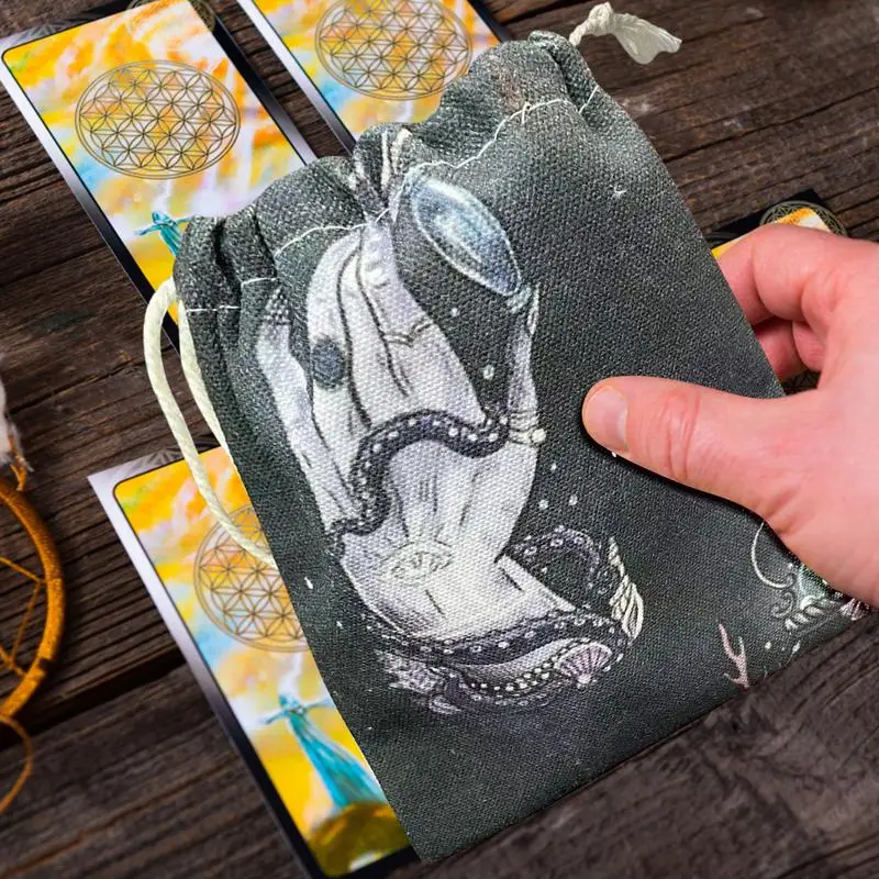 Storage Bag For Tarot Drawstring Jewelry Storage Bag 5.12x7.09 Inch Drawstring Bags For Rune Dice Jewelry Gift Bags For Tarot