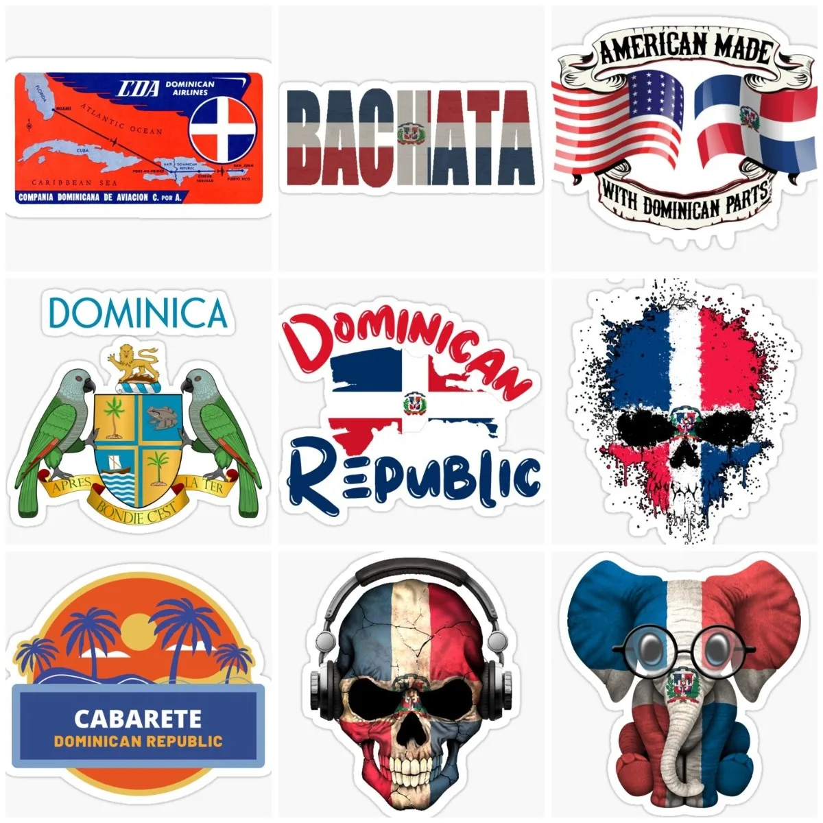 

Dominican flag map Creative Sticker Laptop Motorcycle Truck Car Window Glass Helmet Racing Camper Wall Bicycle Van Decal PVC