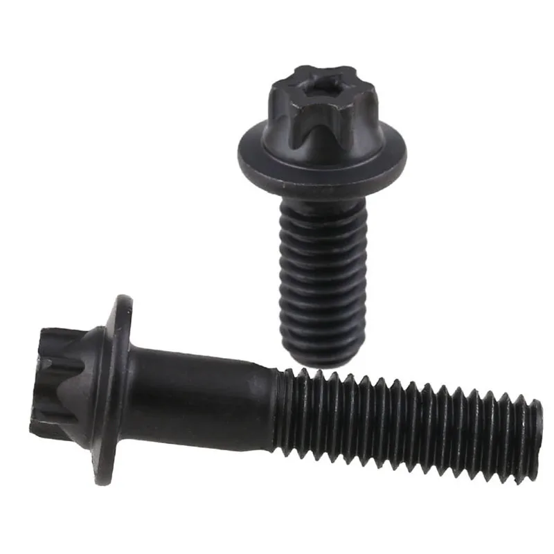 Grade 12.9 Hexagon Bolt External Torx Head Flange Screws M5 M6 Black Profile Flange Head Bolt 20Pcs