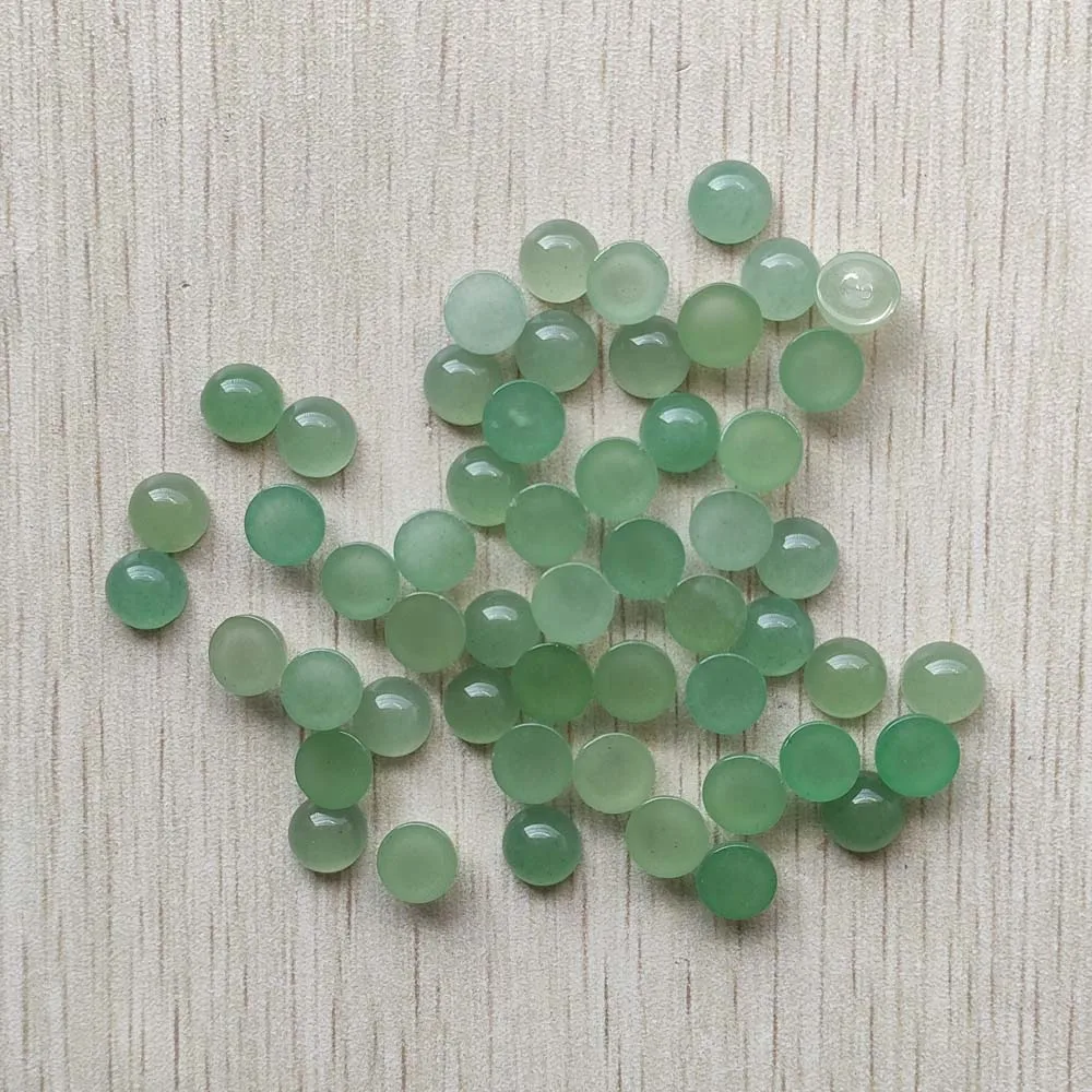 2023 Mode Hot Selling Natuurlijke Groene Aventurine Ronde Cabine Cabochon Kralen Voor Sieraden Accessoires 8Mm Groothandel 50 Stks/partij Gratis