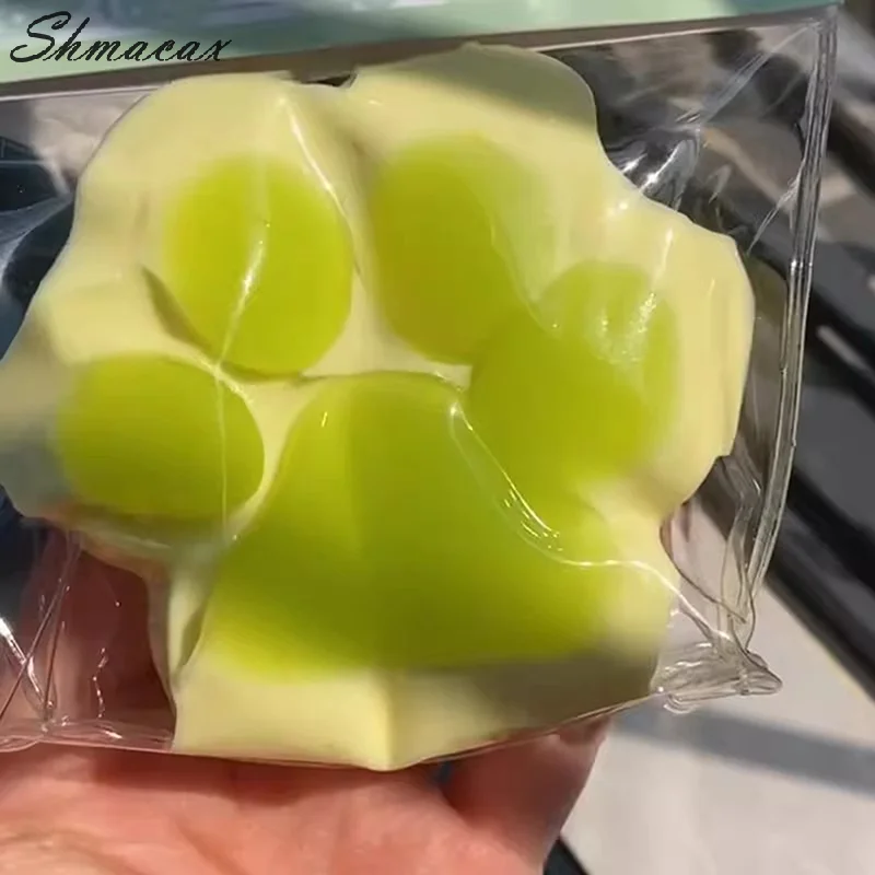 Soft Sticky Texture Silicone Green Grape Cat Paws Toys Slow Rebound Decompression Toy Reduce Stress Kids Toys Gifts