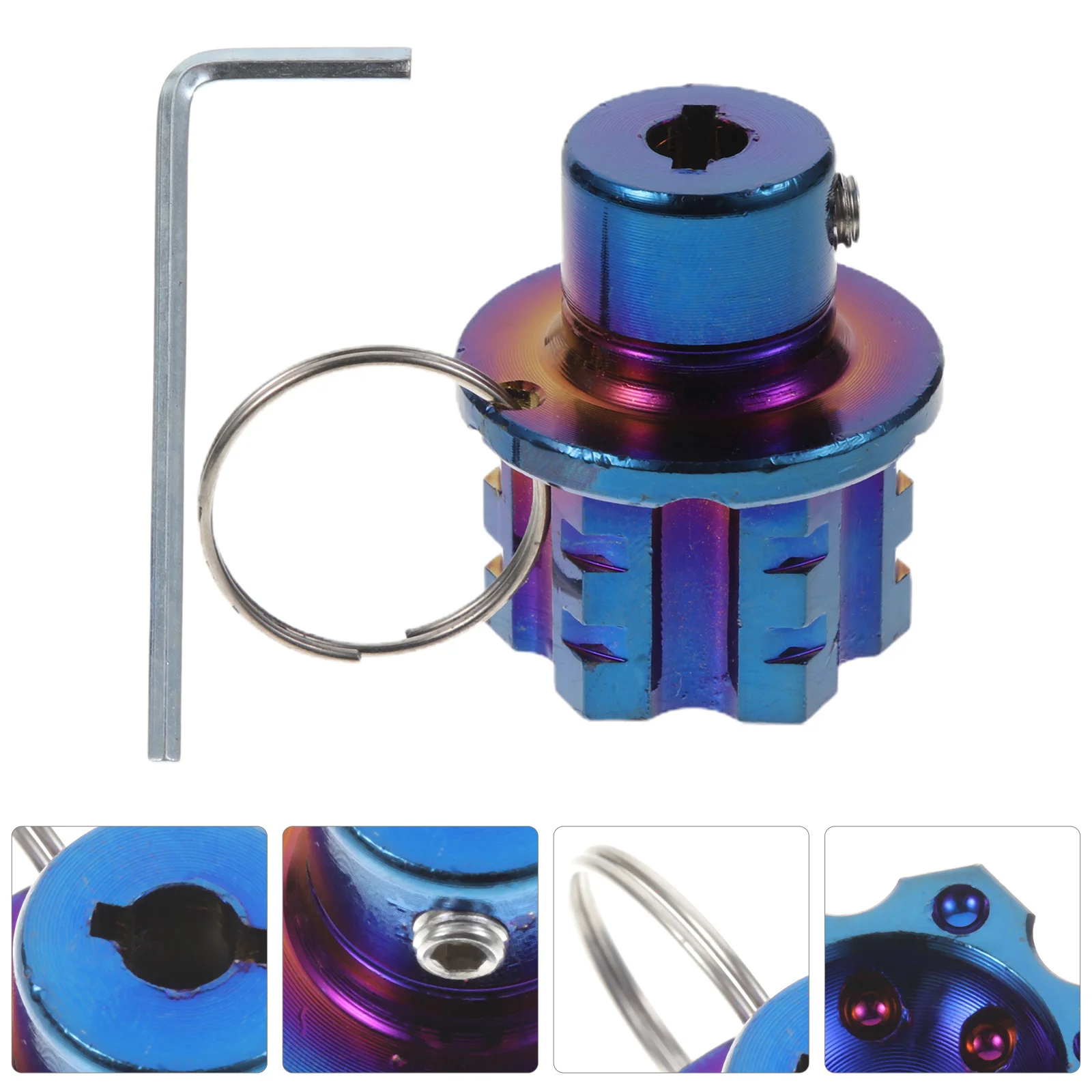 

Motorcycle Key Head Cnc Titanium-Plated Blue Alloy Cover For Scooter Motor Accessories Diy Engine Modified Key Cap