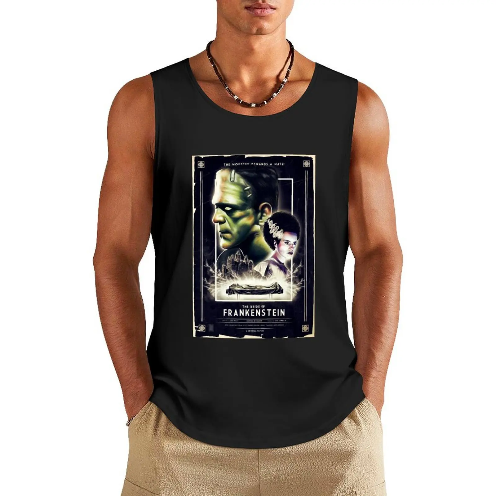 

frankenstein and his bride Tank Top t shirt gym Men's tops
