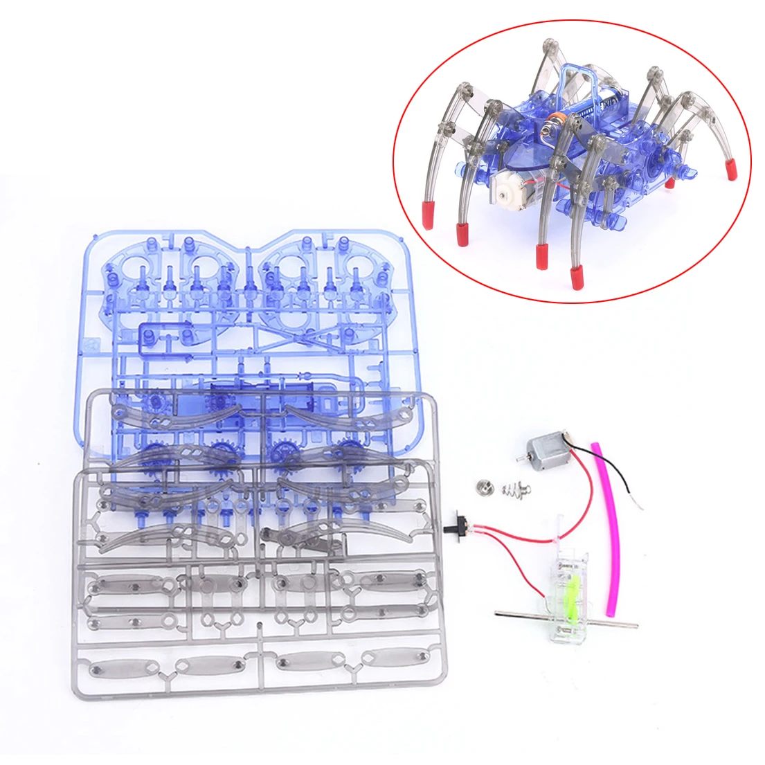 Electric Robot Spider Toy DIY Educational Stem Robotic Assembles Kits for Kids Christmas Halloween Birthday Gifts