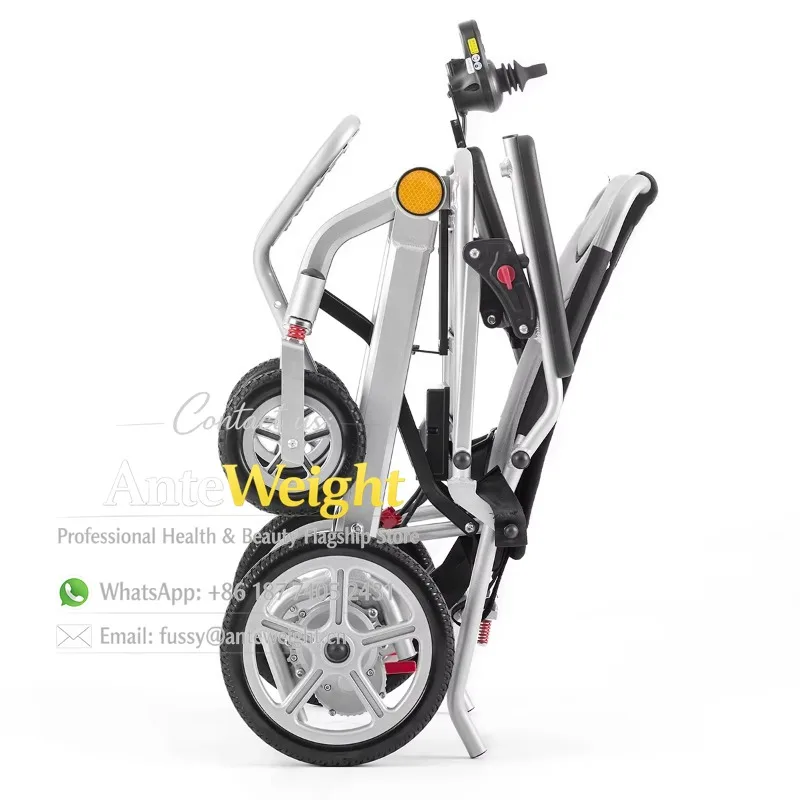 

Aluminum Alloy Electric Wheel Chair Lightweight Travel Foldable Power Assist Wheelchair