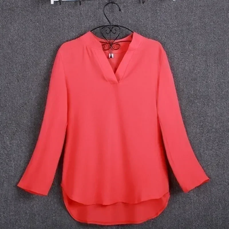 Plus Size Blouse Clothing Women Long Sleeve Shirt Chiffon Blouse Ladies Top blusa feminina S-5XL