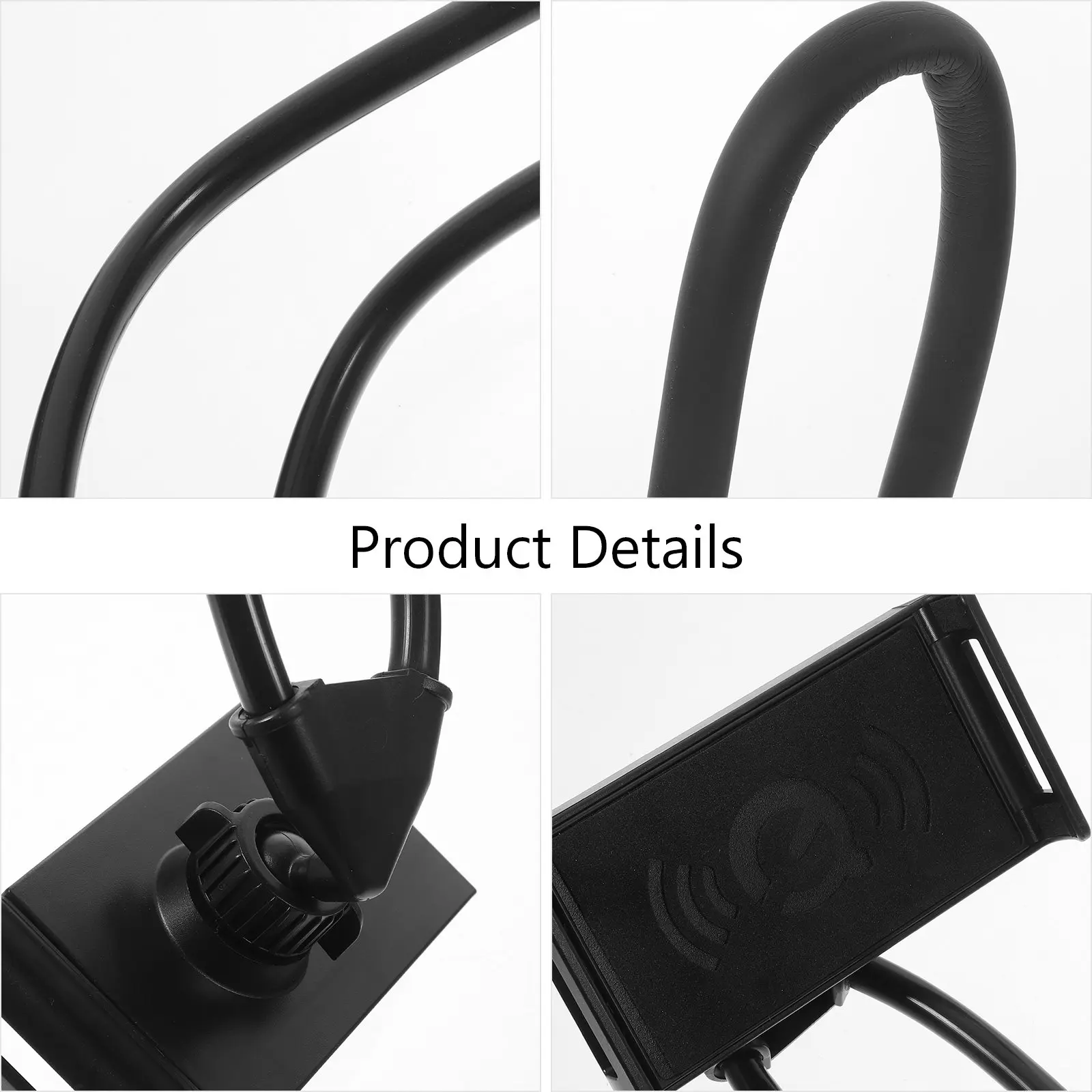 Universal Hanging Neck Lazy Phone Holder Black 360 Degree Flexible Rotation Ergonomic Mobile Phone Mount Stand for Table Bed Car view 2