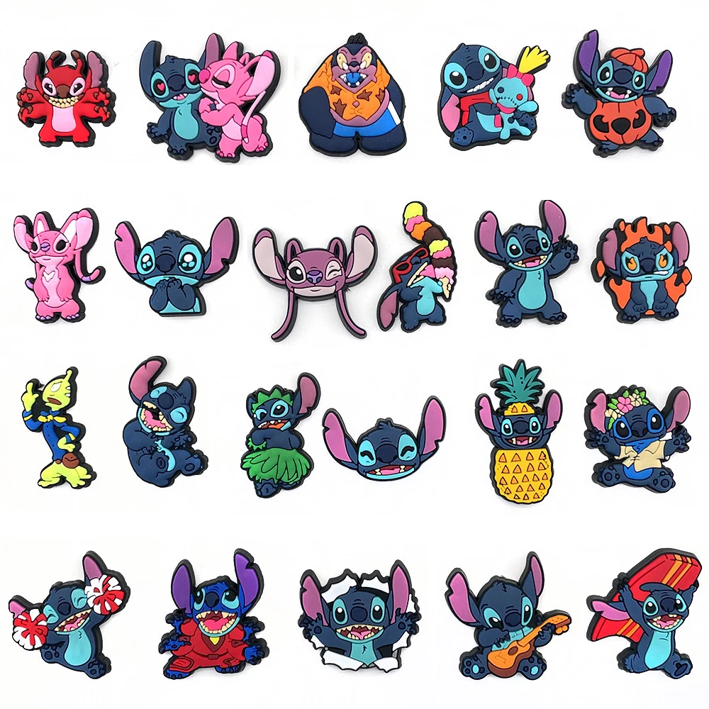 10-21pcs/set Disney Stitch Series ​for Cartoon Shoe Charms Accessories for Classic Clog Shoe Decoration Kids Gifts