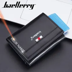Baellerry RFID Men Card Wallets Free Name Engraving Photo Holder Male Purse Card Holder Popup Men's Card Bag Wallet