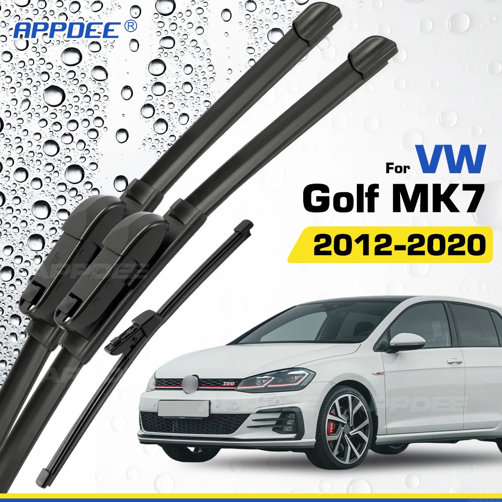 

Silicone & Rubber LHD&RHD Front & Rear Wiper Blades Set For Volkswagen VW Golf MK 7 2012-2020 Coated Windshield Window Brushes