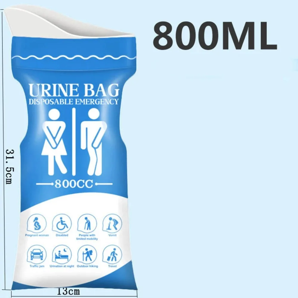 10Pcs 800CC Disposable Urine Bags, Unisex Portable Emergency Travel Pee & Vomit Bags for Outdoor Use - view 2