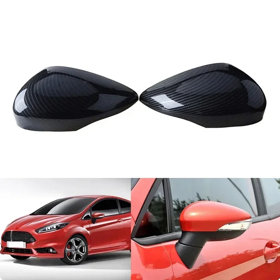 For Ford Fiesta 2009-2014 Reversing Mirrors Cover Rearview Mirror Housing Rear Shell Carbon Fiber 8A6117K746CA 8A6117K747CA