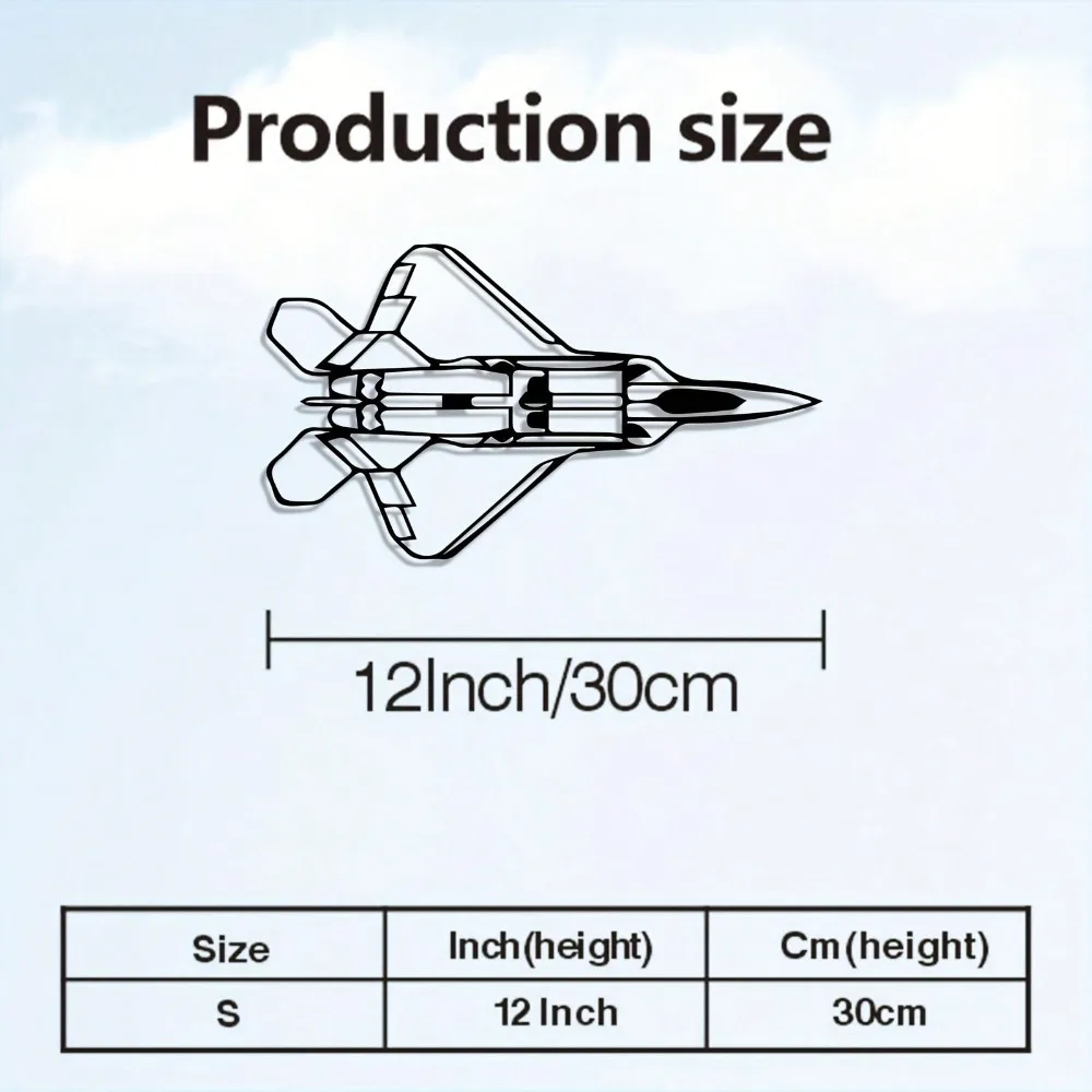 Vintage Powder Coated F-22 Raptor Fighter Jet Model - Stylish Fighter Jet Wall Decor, Perfect for Teen Rooms, Ideal Aviation-Themed Gift