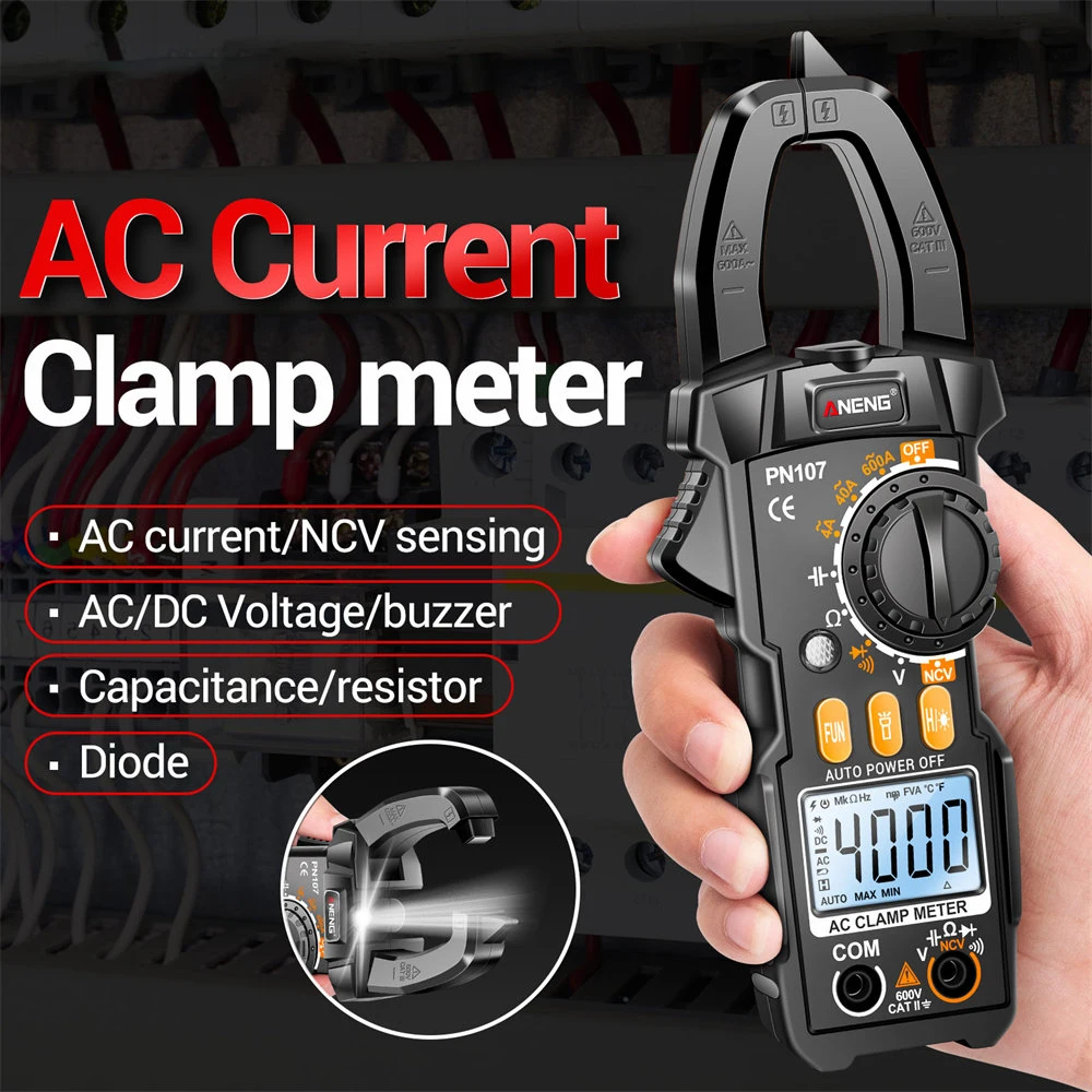 ANENG Clamp Meter Multimeter Tester Auto Ranging TRMS 4000 Counts AC DC Current Voltage Ohm Volt Amp Meter Electrical Tools