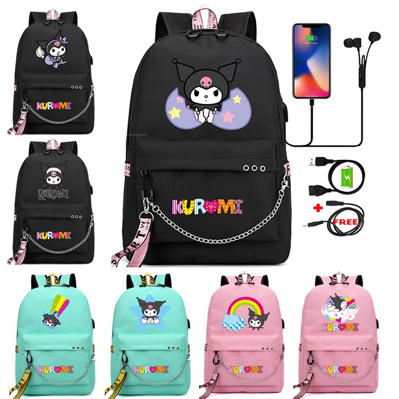 

MINISO Sanrio Anime Cinnamoroll Student Kawaii Schoolbag Girl Cartoon Backpack for Back To School Bookbag Teen Gift Rucksack