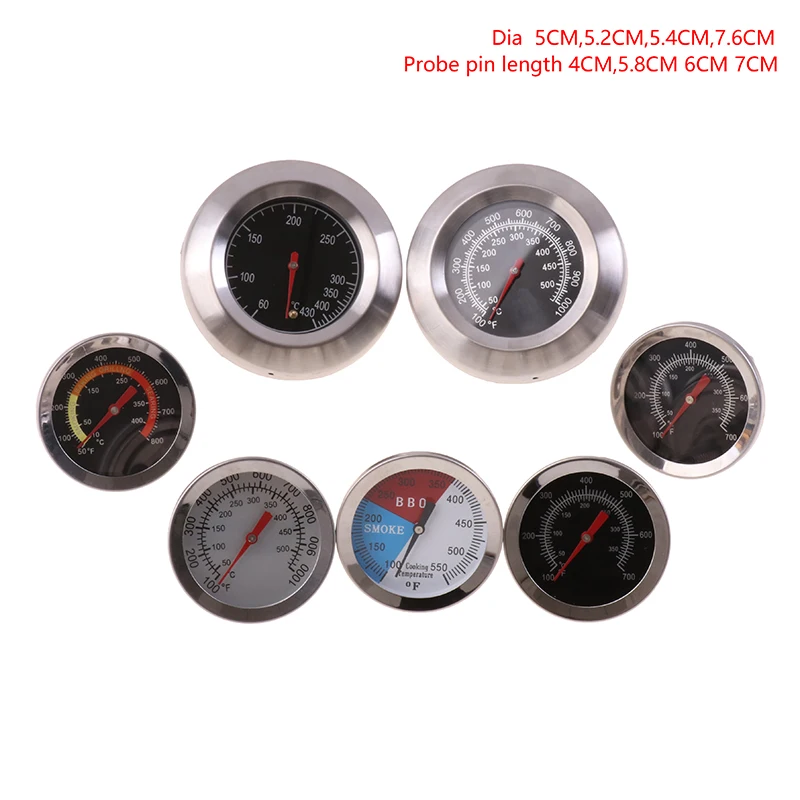 Mini Stainless Steel BBQ Smoker Grill Thermometer Temperature Gauge 50-800Degrees Fahrenheit 10-400/50-350/50-500Degrees Celsius