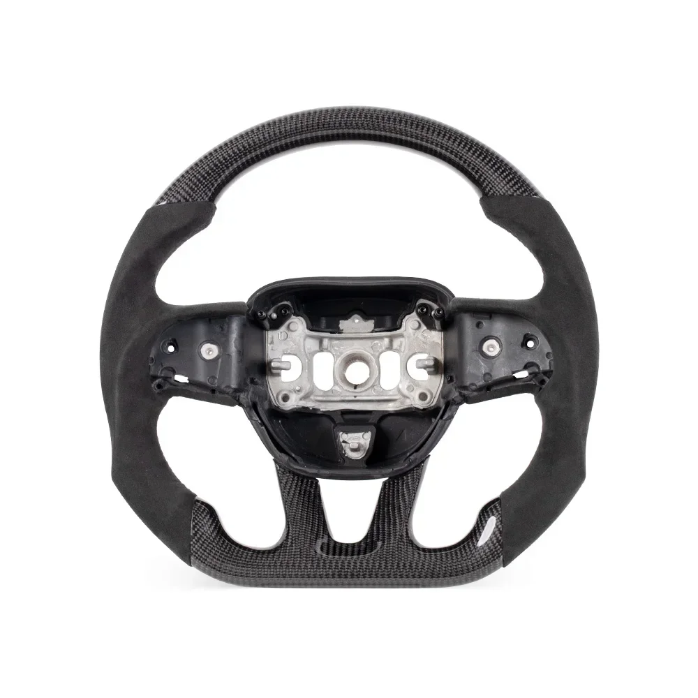 Automotive Parts Steering Wheel Fit For Dodges  Challenger Carbon Fiber Alcantara Steering Wheel