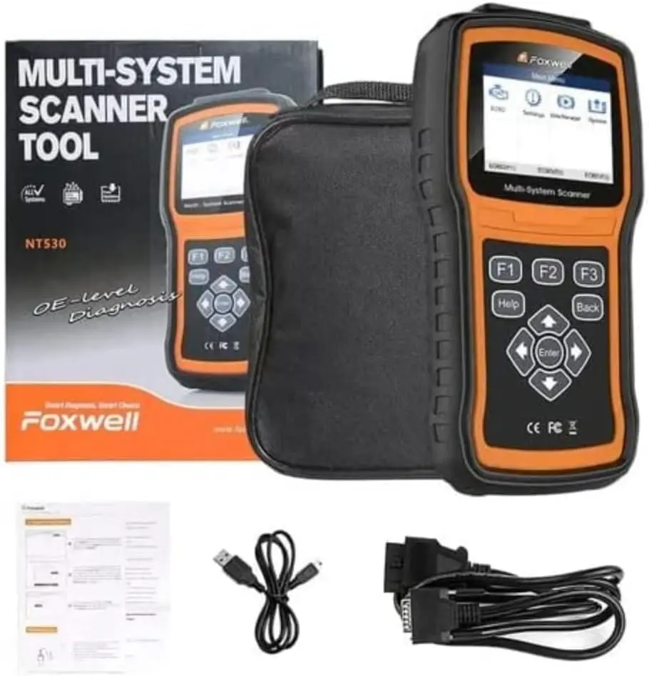 FOXWELL NT530 لشركة فولفو - الماسح الضوئي Obd2 لجميع الأنظمة، أداة تشخيص ثنائية الاتجاه مع ABS، SRS، TPMS، إعادة ضبط الزيت