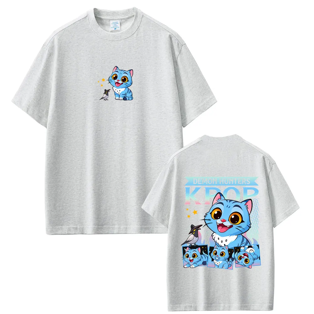 فيلم Kpop شيطان الصيادين ديربي النمر تي شيرت الرجال النساء عادية المتضخم Crewneck تي شيرت الرجال موضة الكرتون الاتجاه الشارع الشهير