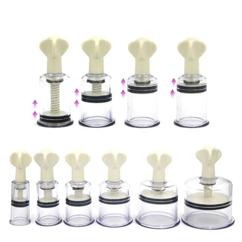 1 Pair Nipple Enlargement Sucker Suction Cupping Vacuum No Pump Body Therapy BDSM Adult Game Sex Toys for Women