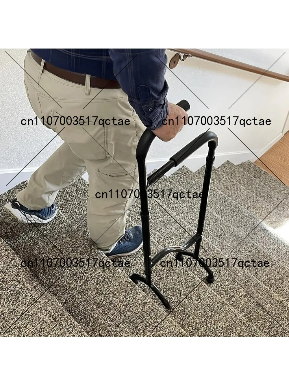 Stair Climbing Aid Cane, Walker for The Elderly, 2 in 1 Adjustable Height