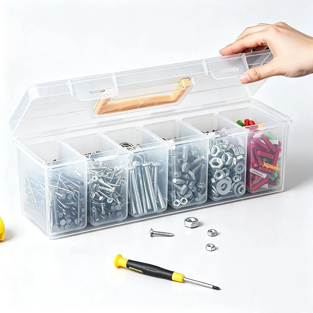 

Hardware tool storage box, multi compartment transparent tool storage container, screw and accessory classification box, DIY box