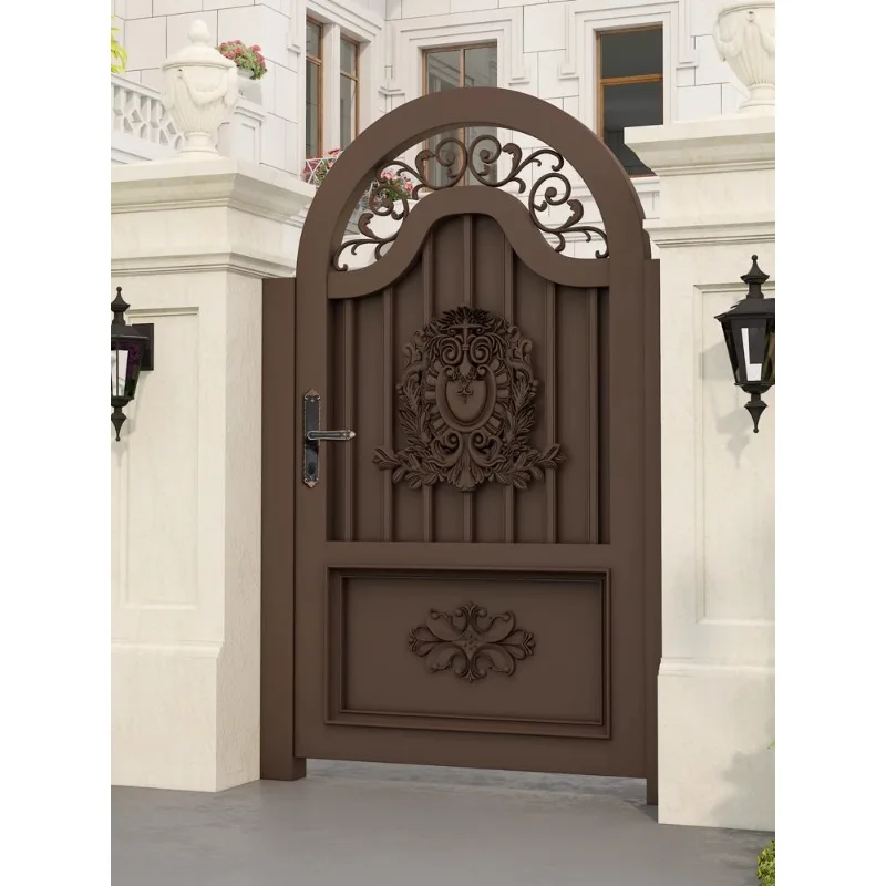 Customized aluminum art villa courtyard  Outdoor yard Aluminum alloy double Electric garden opposite door Single