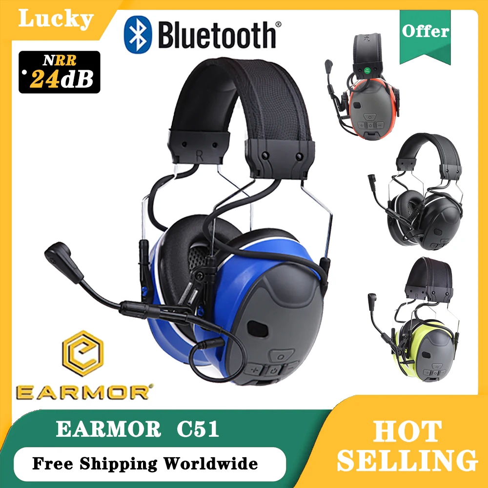 

Hearing Protection Bluetooth Earmuffs EARMOR Bluetooth C51 Electronic Noise Canceling Headphones Airsoft Shooting Earmuffs