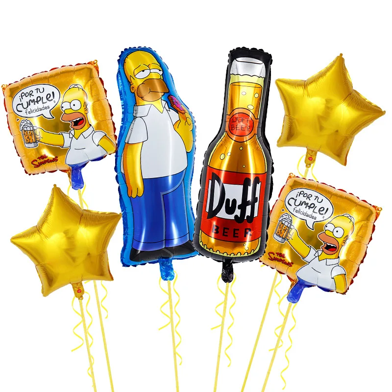 Simpsons Aluminum Balloon Cartoon Anime Party Birthday Family Party Decoration Supplies