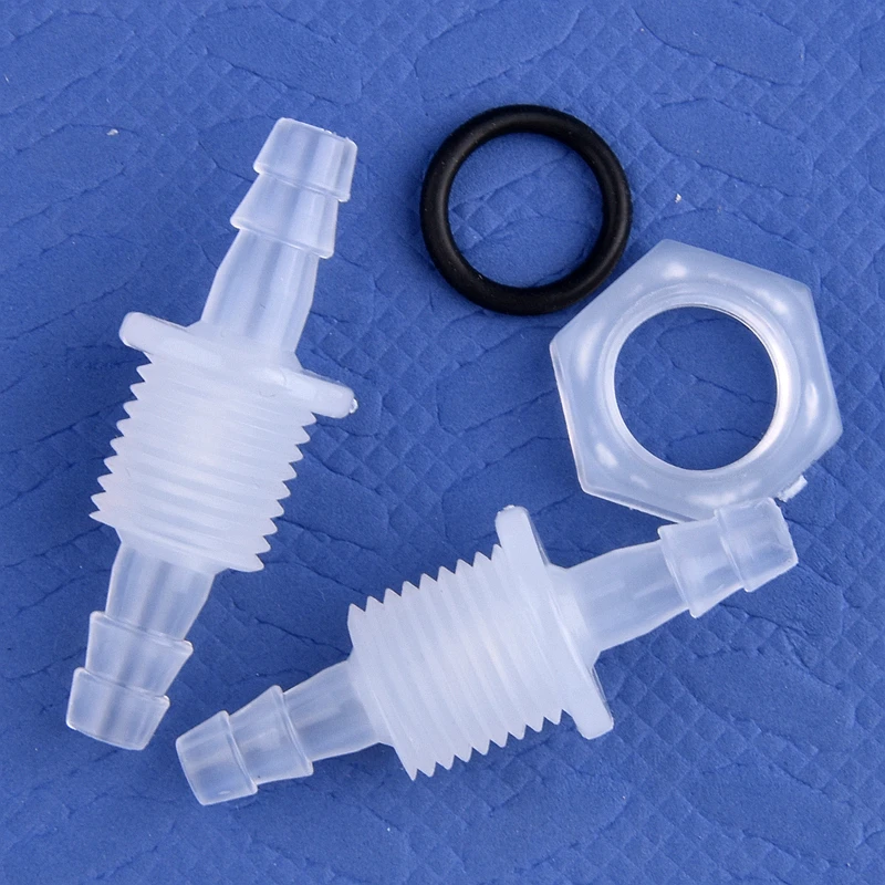 5~200 Szt G1/4\'\' Gwint PP Pagoda Nakrętka sześciokątnaO-ring Bezpośrednie złącza Adapter pompy powietrza w zbiorniku akwariowym Przejdź przez