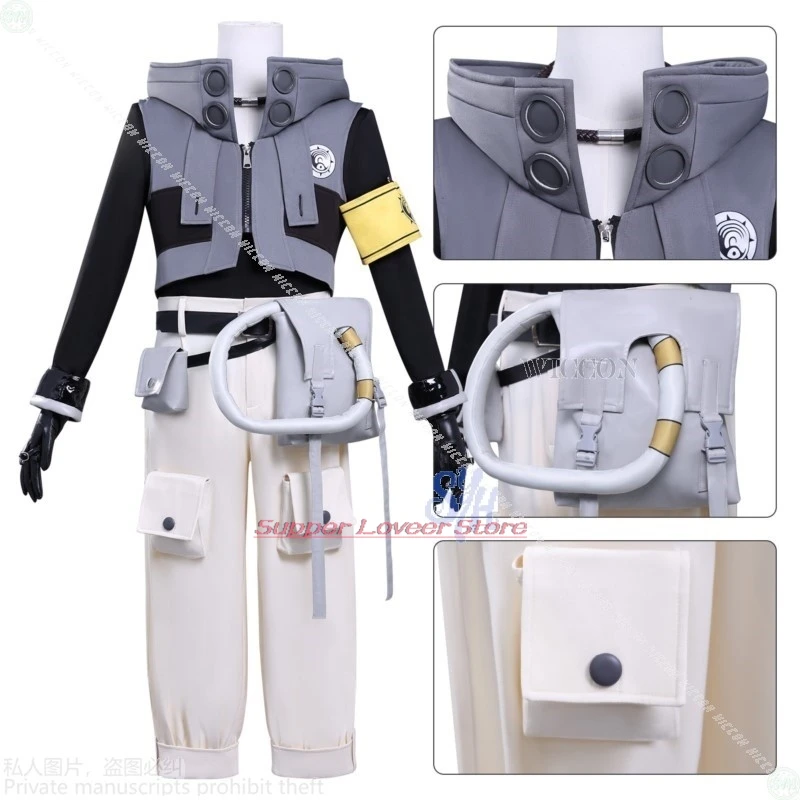 Аниме Косплей Аниме GACHIAKUTA Косплей Костюм Rudo Черное Серый Пальто Модная Униформа в стиле панк Y2K Женская Одежда на Хэллоуин