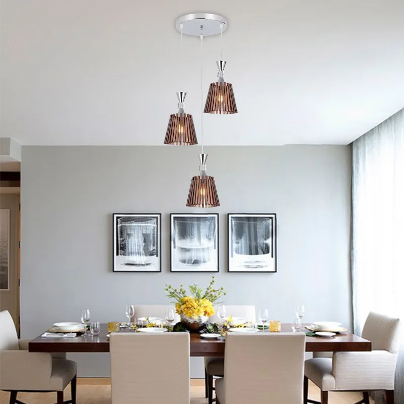 

New restaurant three headed chandelier, modern and minimalist home desk lamp, three colored light pendant lamp