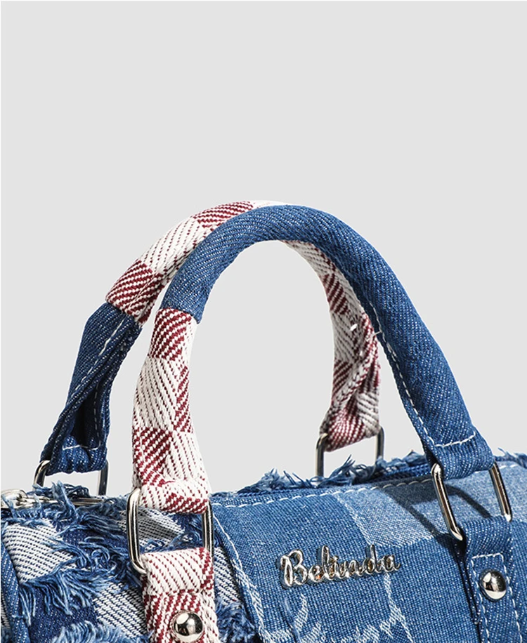 Borsa a tracolla in denim Disney Stitch Borsa a tracolla da donna in cartone animato di alta qualità Borse per borse per la spesa portatili per ragazza di moda